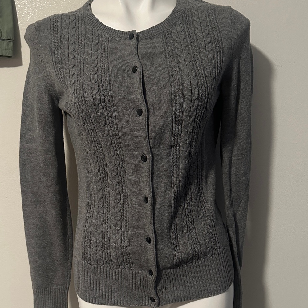 G.H. Bass & Co. Charcoal Cable Knit Cardigan